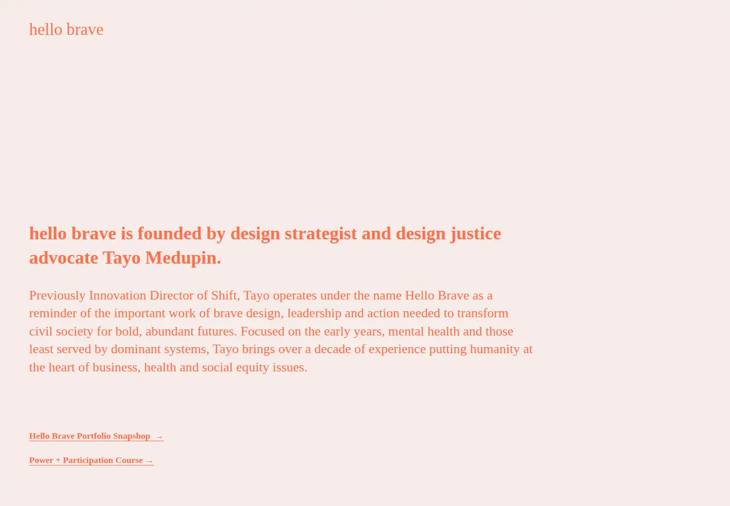 Screenshot of hellobrave.org