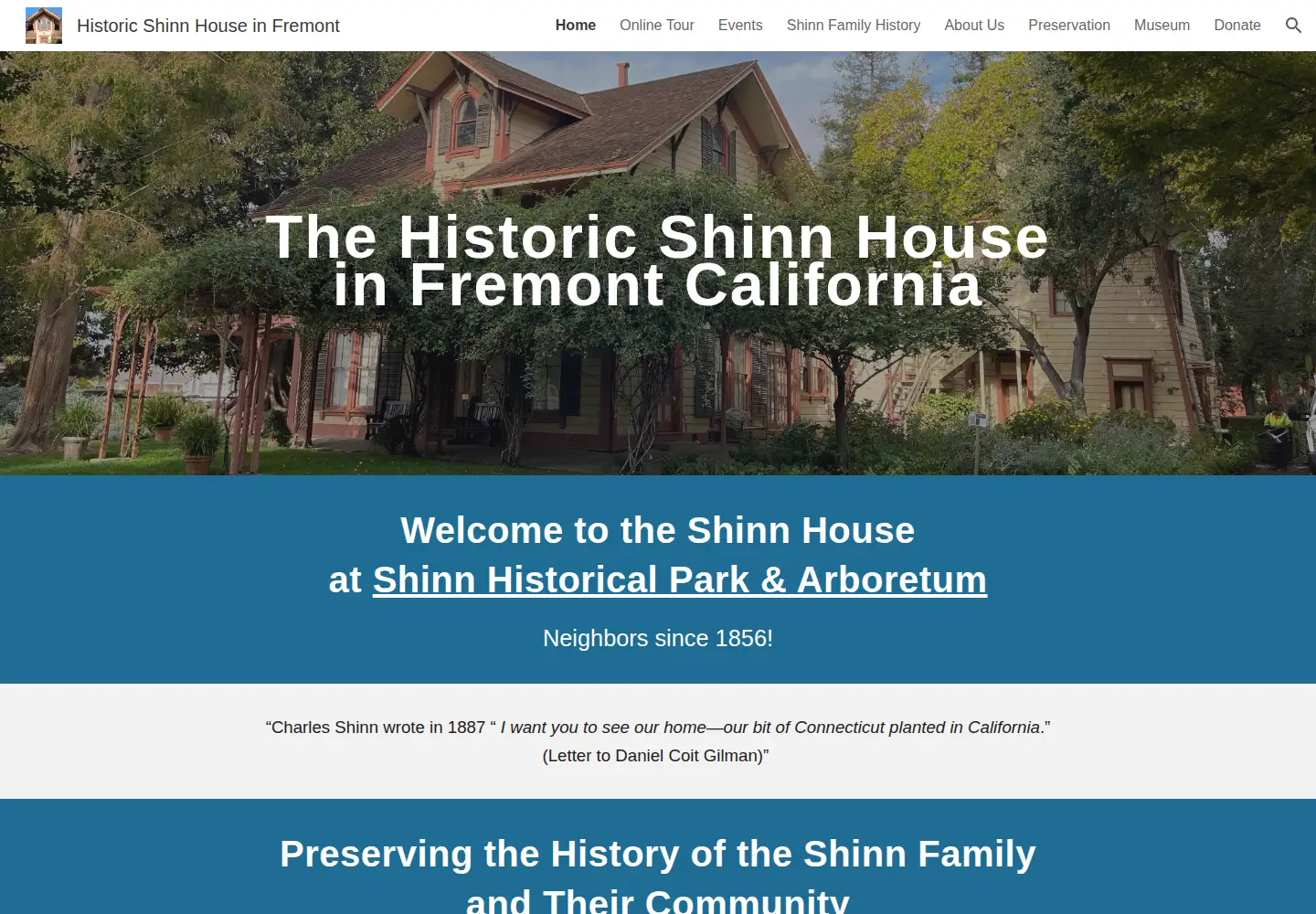 Screenshot of historicshinnhouse.org