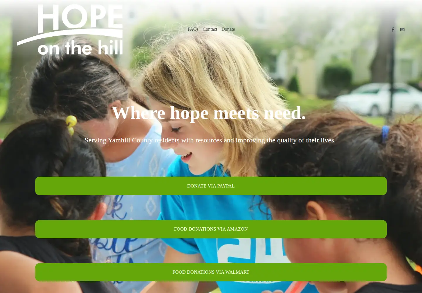 Captured homepage of hopeonthehill.org in the current scan
