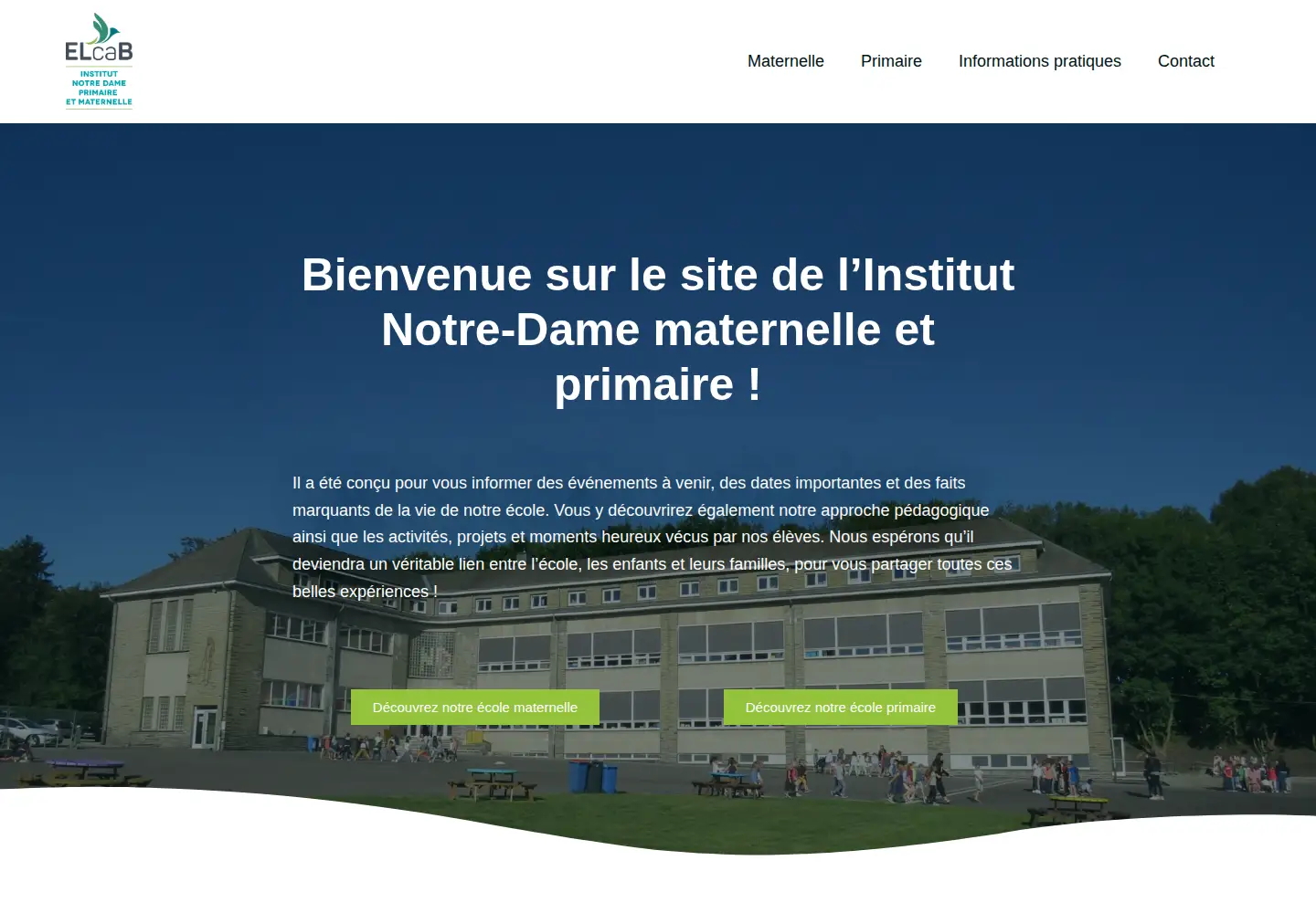 Captured homepage of institutnotredamebastogne.org in the current scan