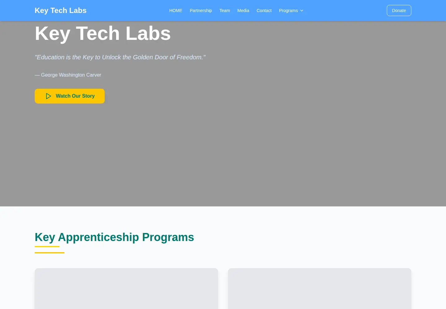 Captured homepage of keytechlabs.org in the current scan