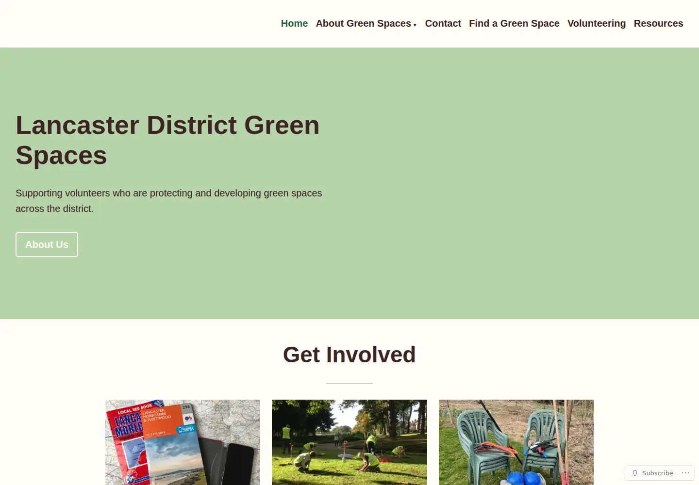 Screenshot of lancastergreenspaces.org