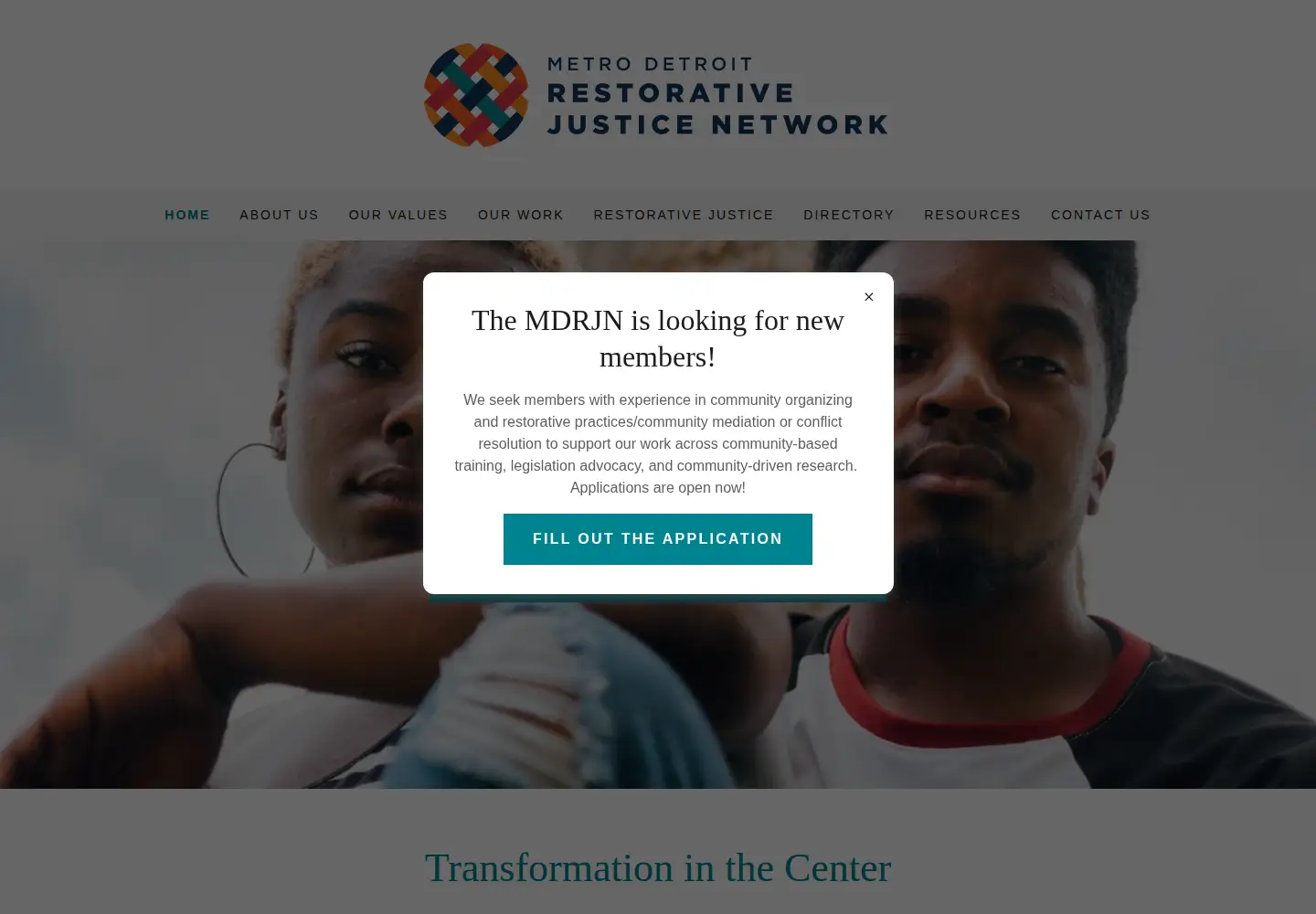 Screenshot of metrodetroitrj.org