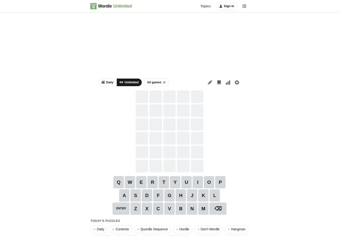 Screenshot of mywordle.org