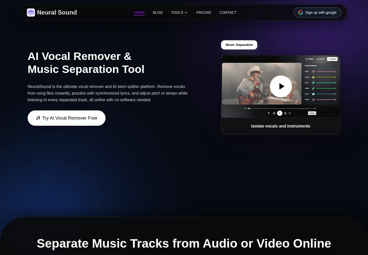 Captured homepage of neuralsound.org in the current scan