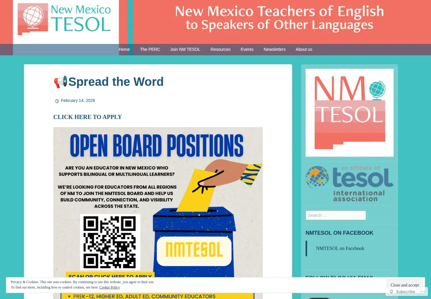 Screenshot of nmtesol.org