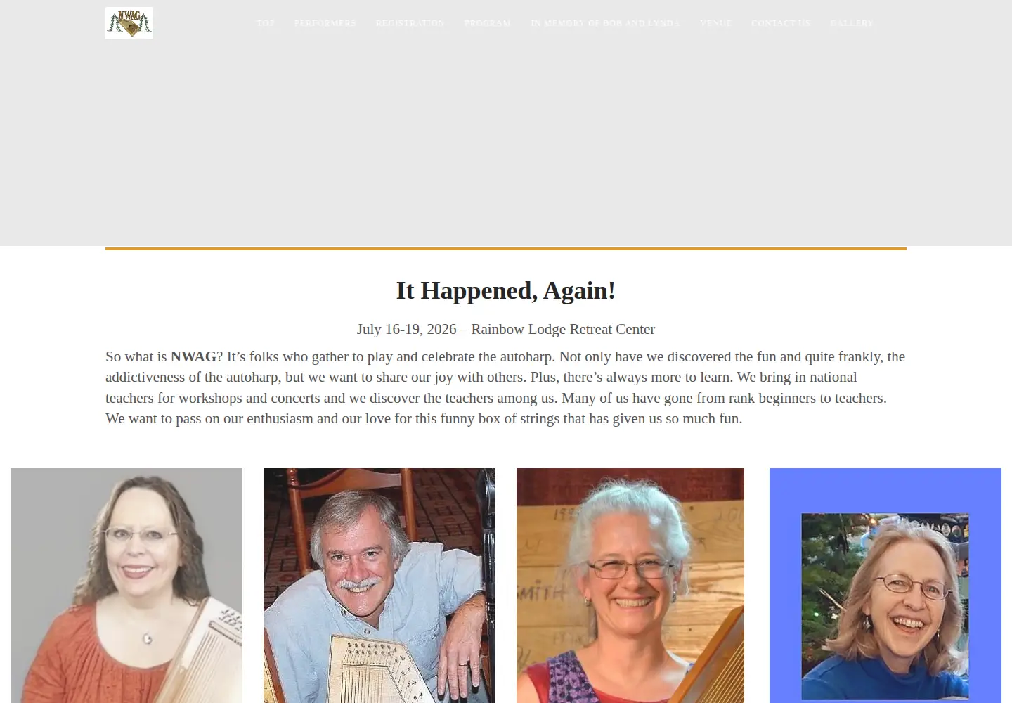 Captured homepage of nwautoharp.org in the current scan