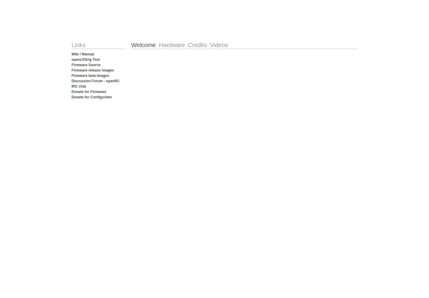Captured homepage of openlrsng.org in the current scan