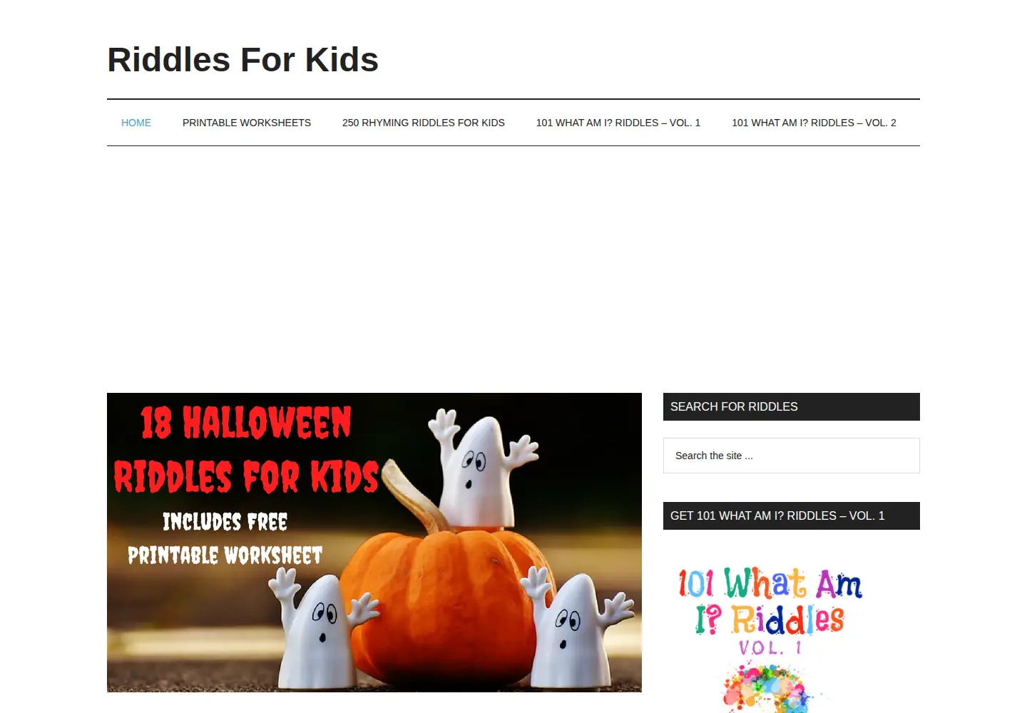 Captured homepage of riddles-for-kids.org in the current scan