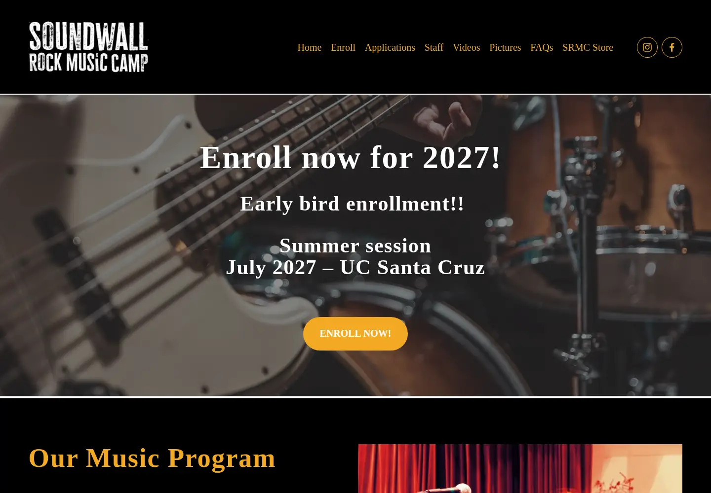 Screenshot of rockcamp.org