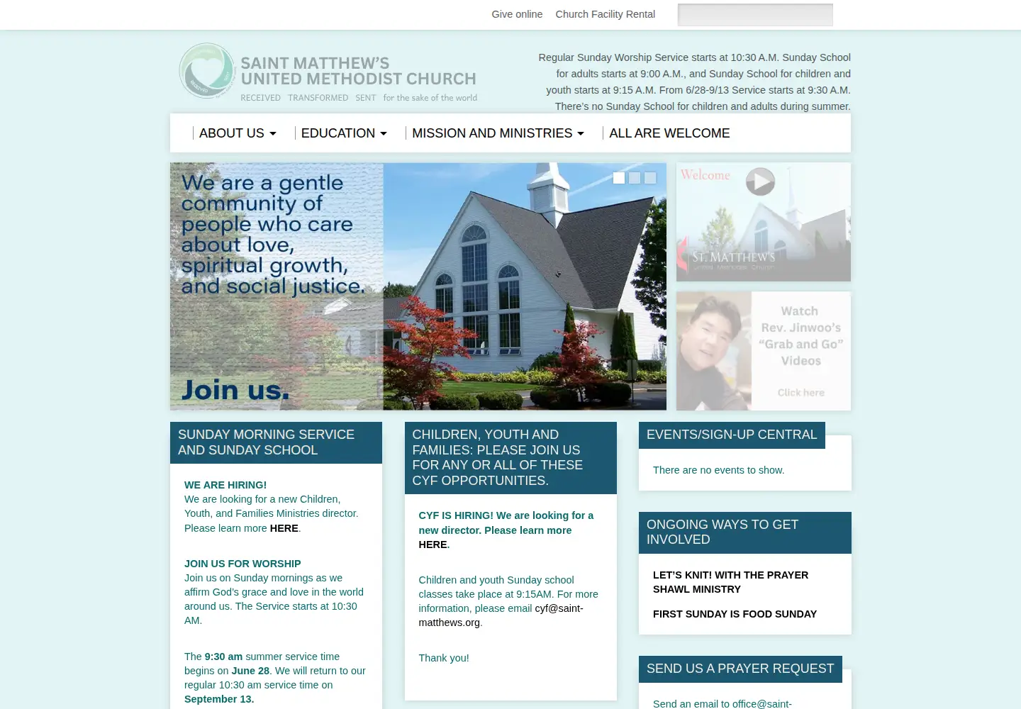 Screenshot of saint-matthews.org