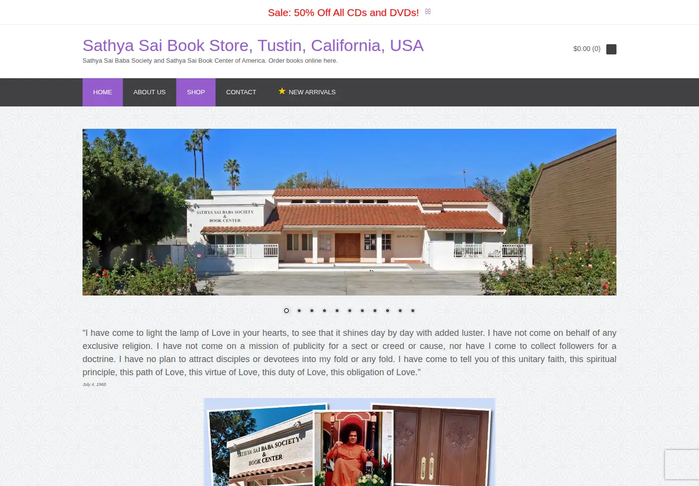 Screenshot of sathyasaibooksusa.org