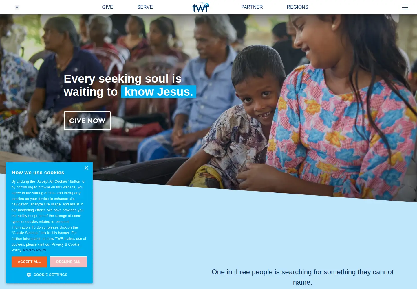 Screenshot of twr.org