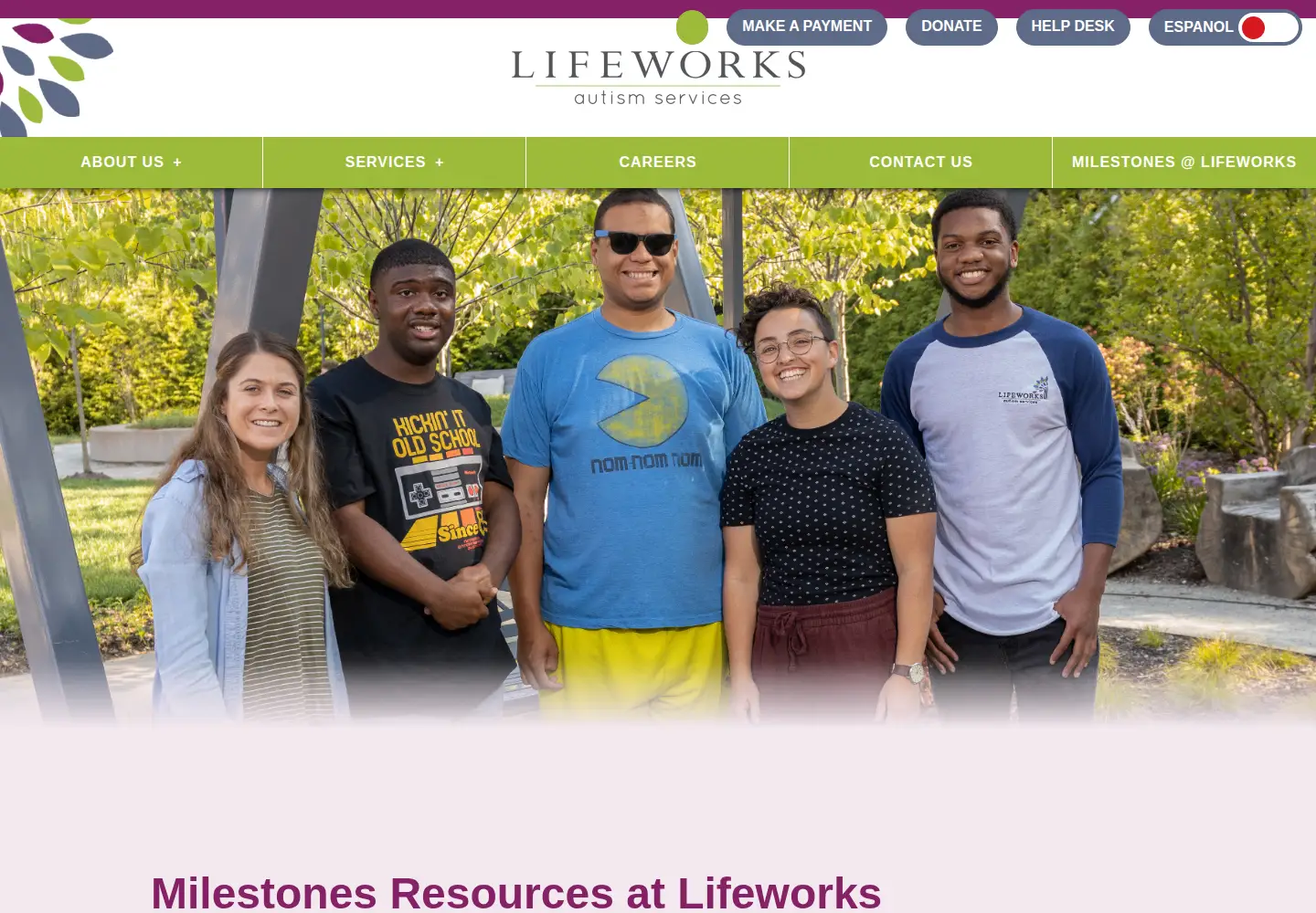 Screenshot of milestones.org