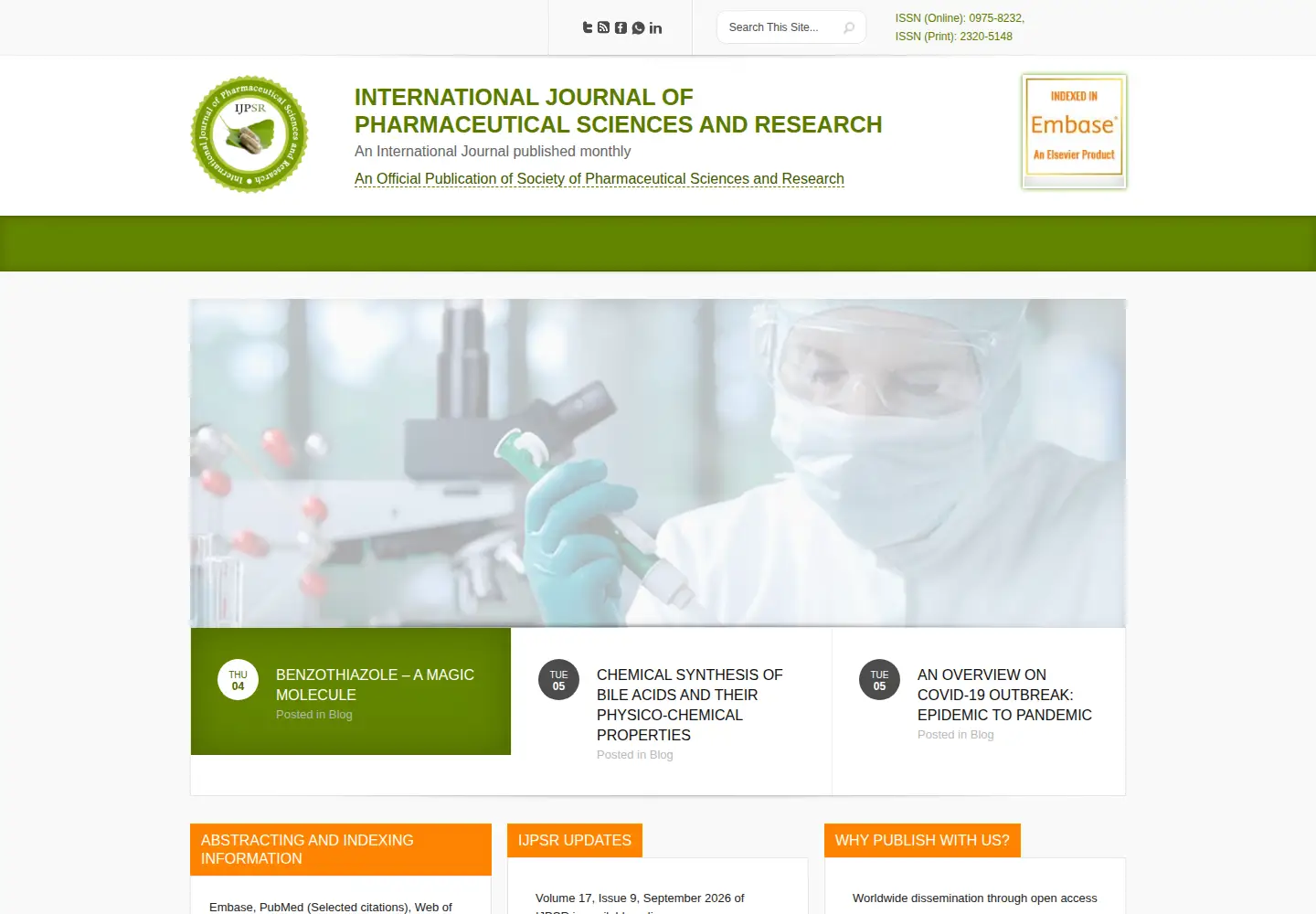 Screenshot of ijpsr.com