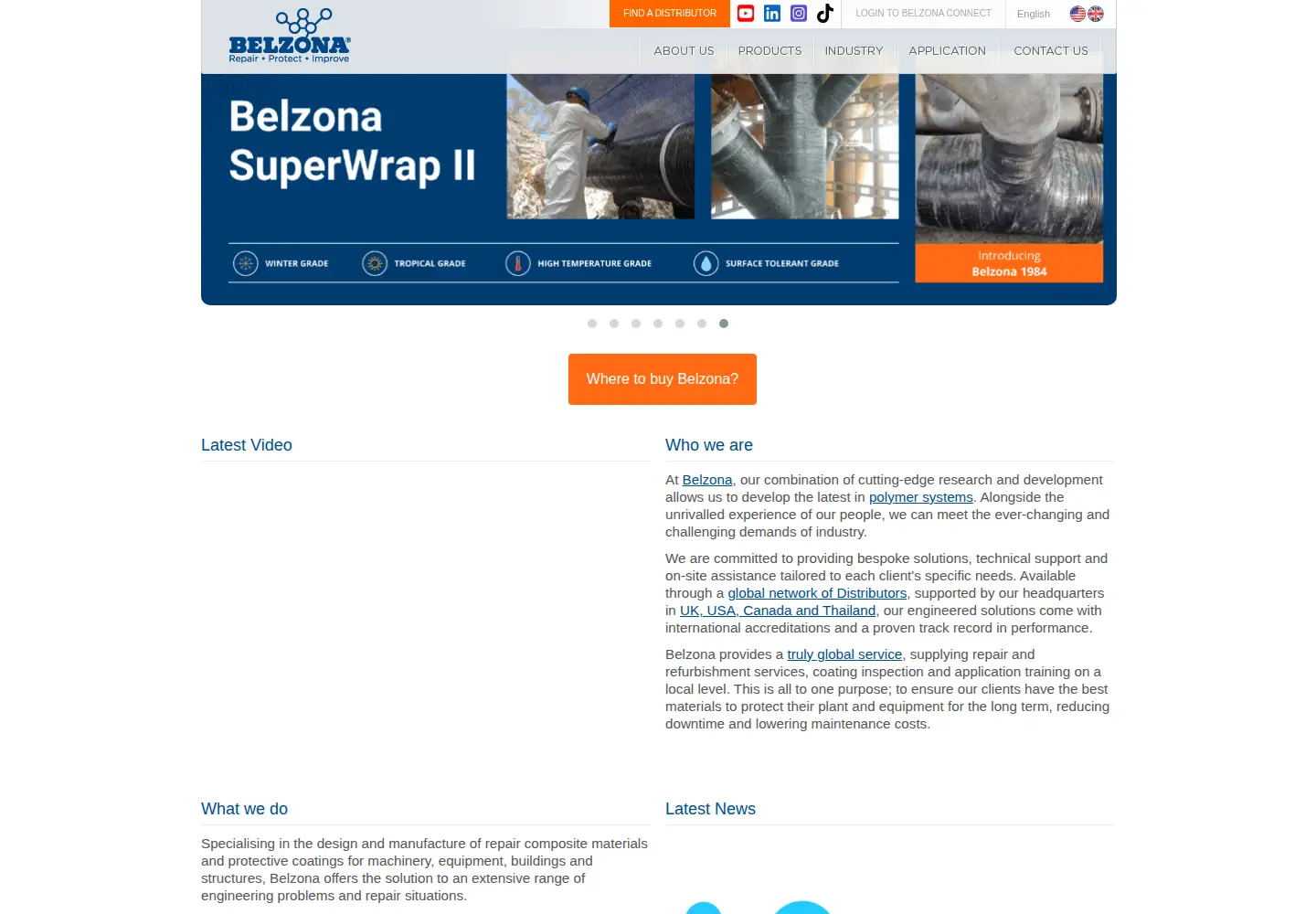 Screenshot of belzona.com