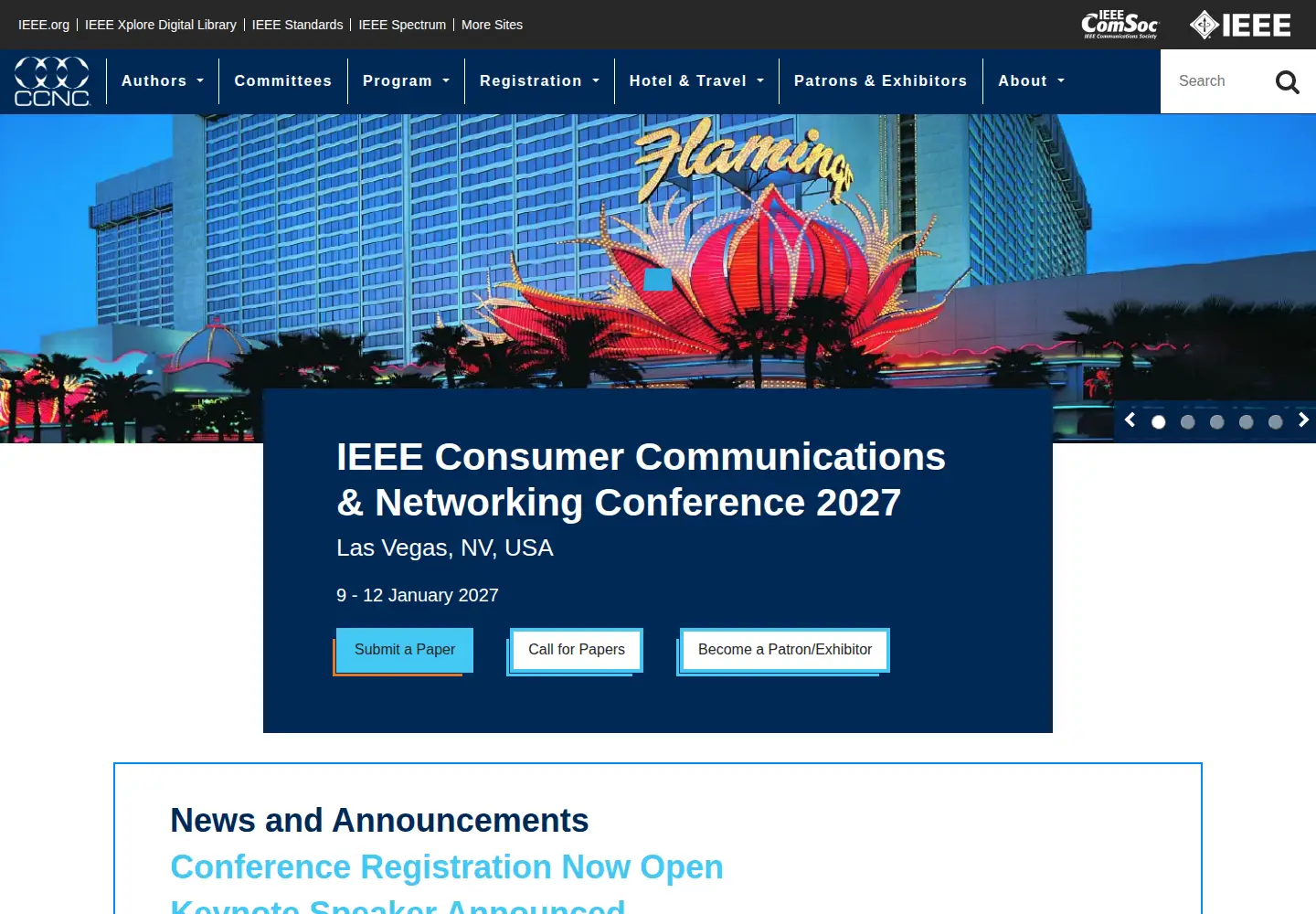 Screenshot of ieee-ccnc.org