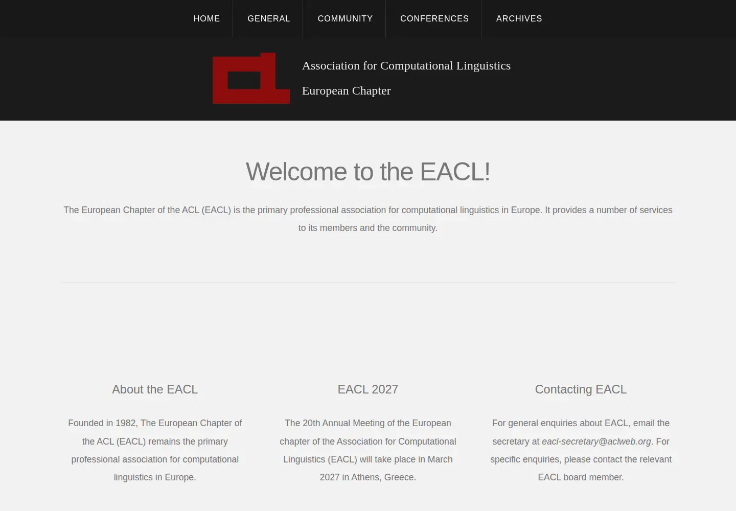 Screenshot of eacl.org