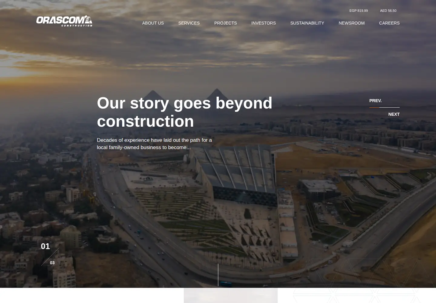 Screenshot of orascom.com