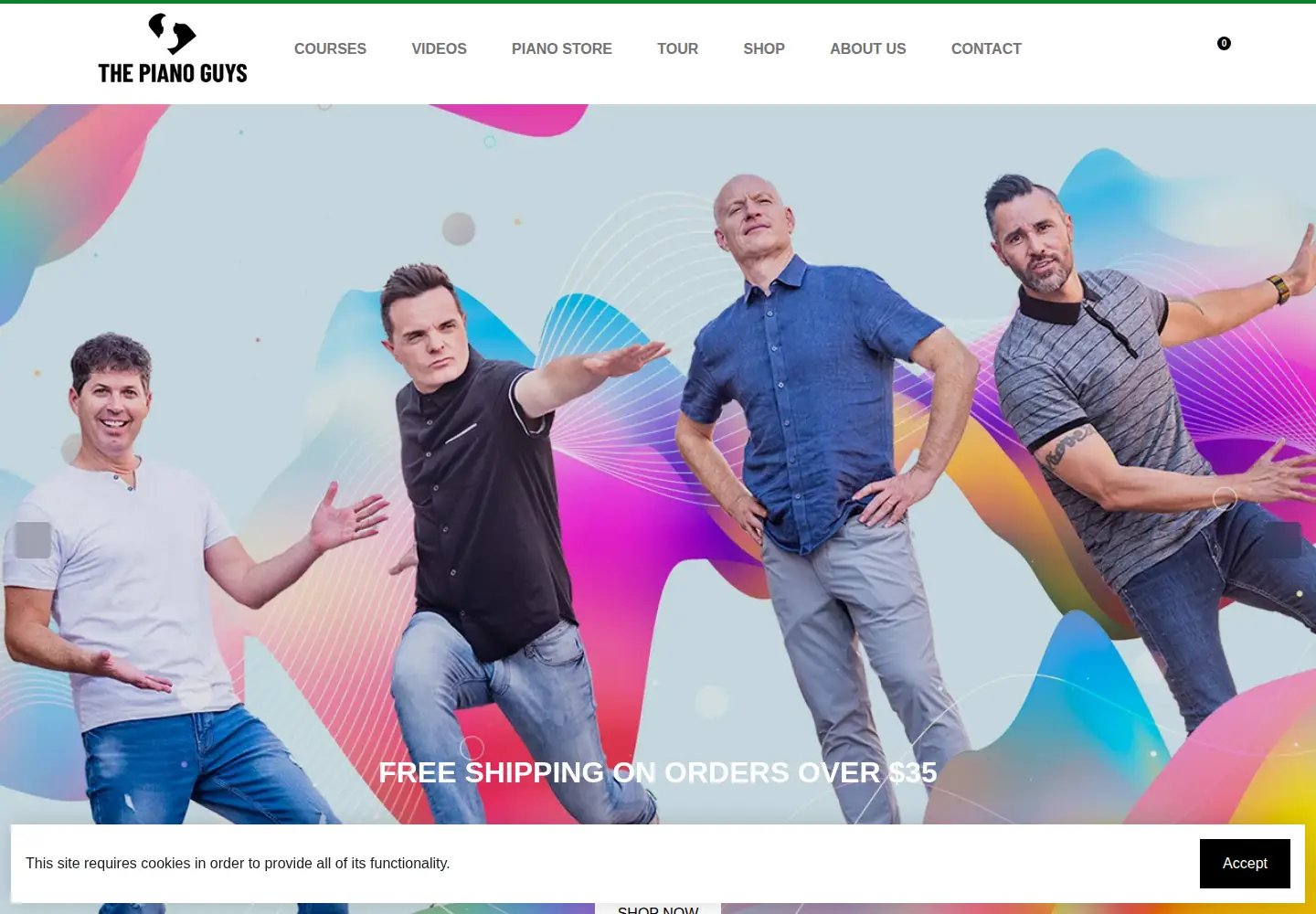 Screenshot of thepianoguys.com
