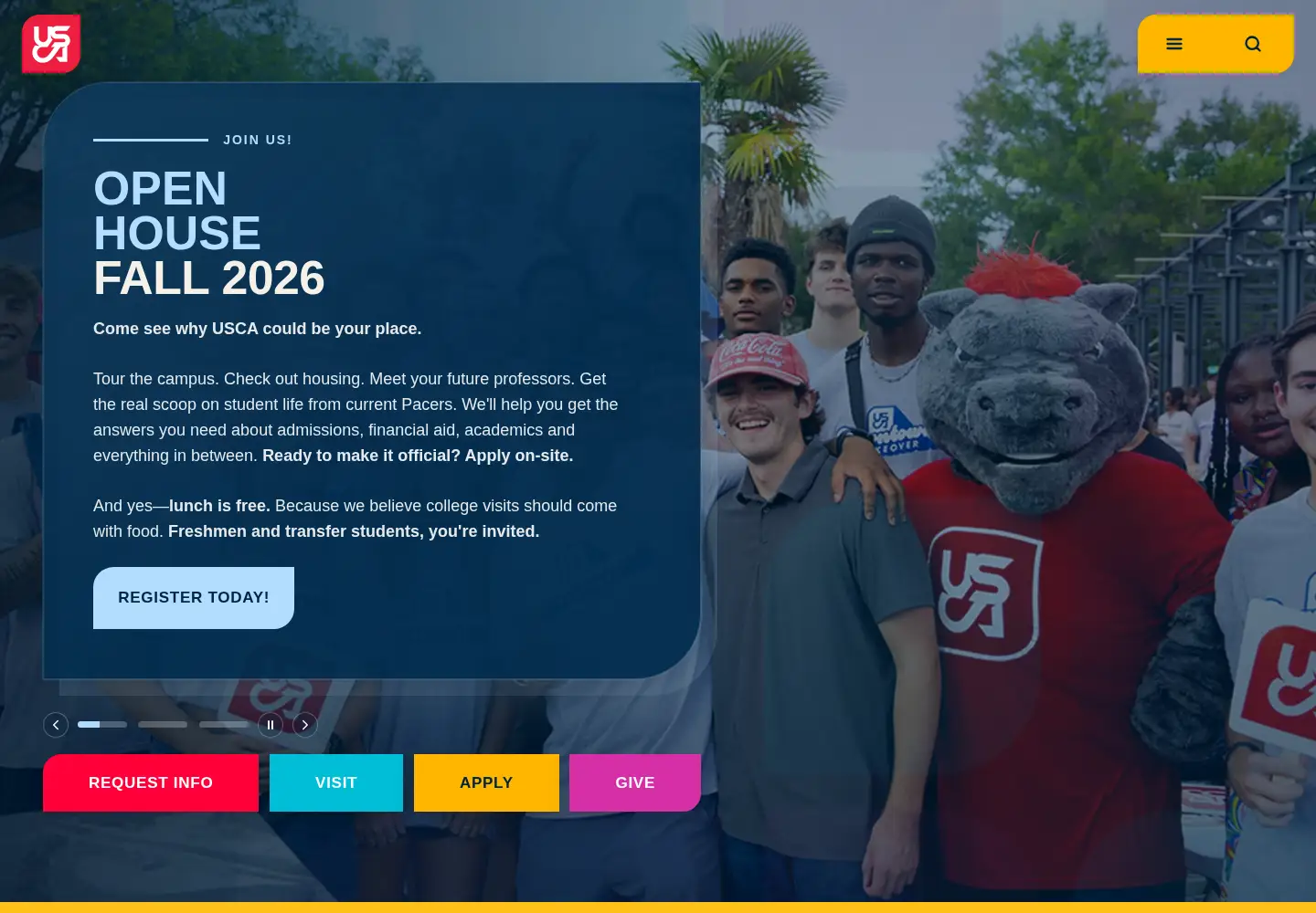 Screenshot of usca.edu
