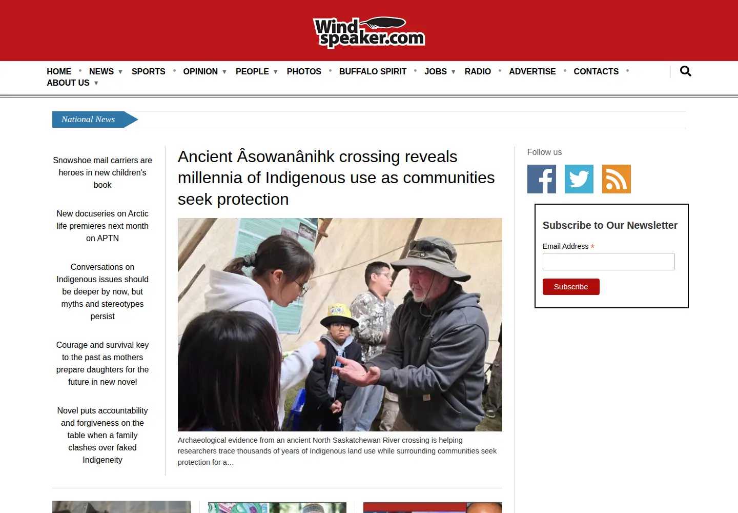 Screenshot of windspeaker.com