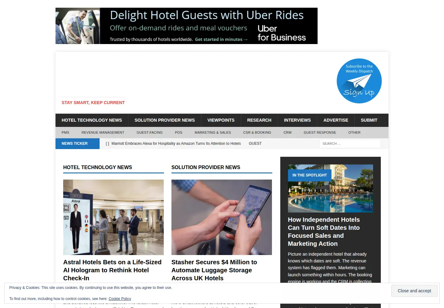 Screenshot of hoteltechnologynews.com