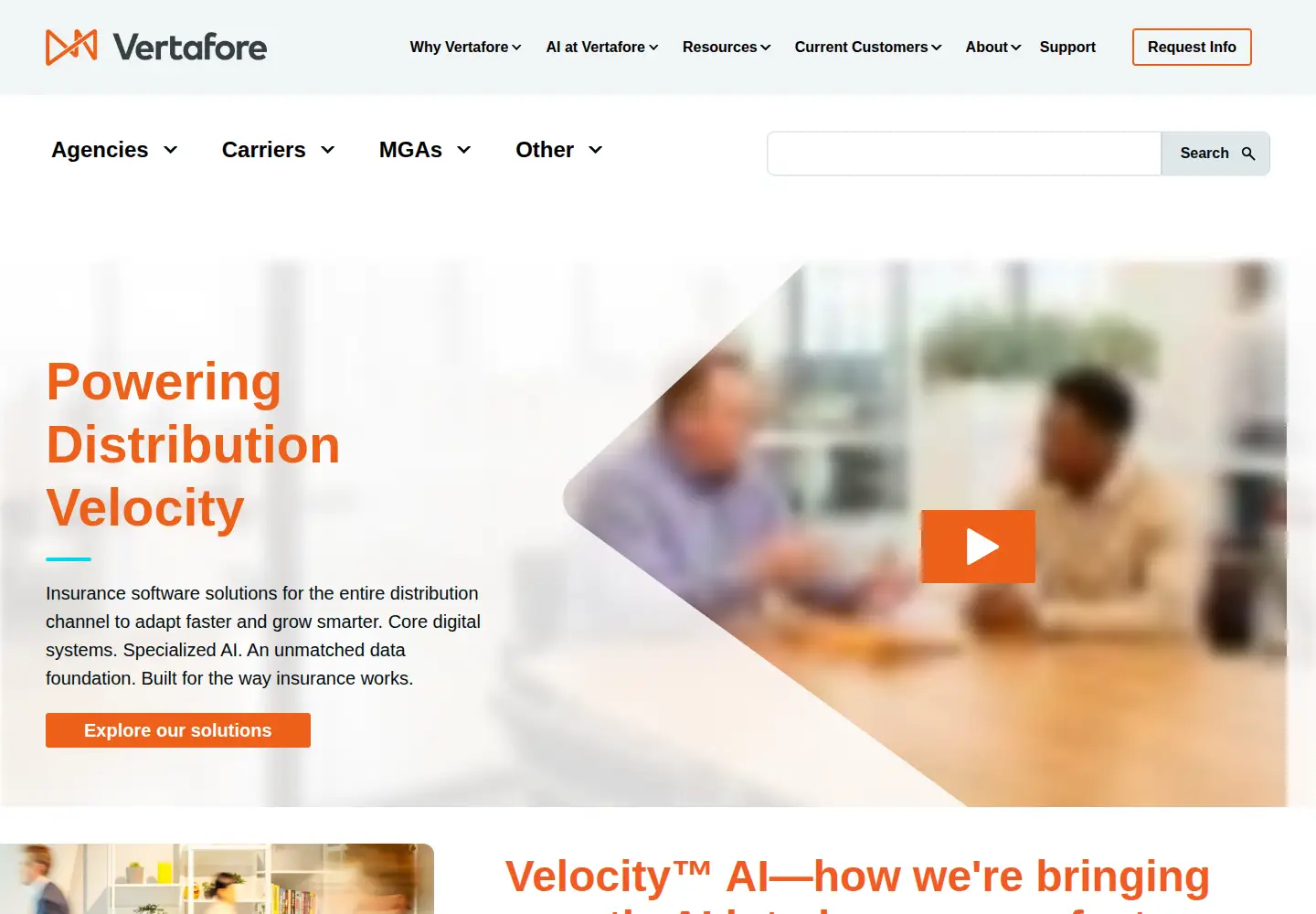 Screenshot of vertafore.com