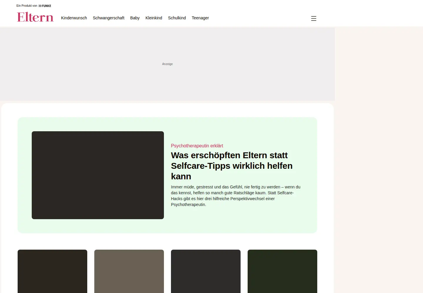 Screenshot of eltern.de