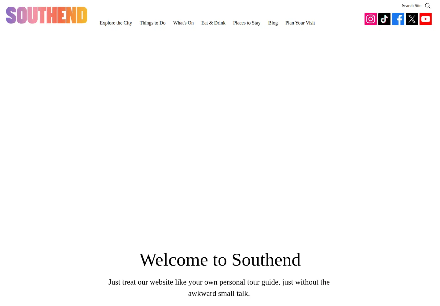 Captured homepage of visitsouthend.co.uk in the current scan