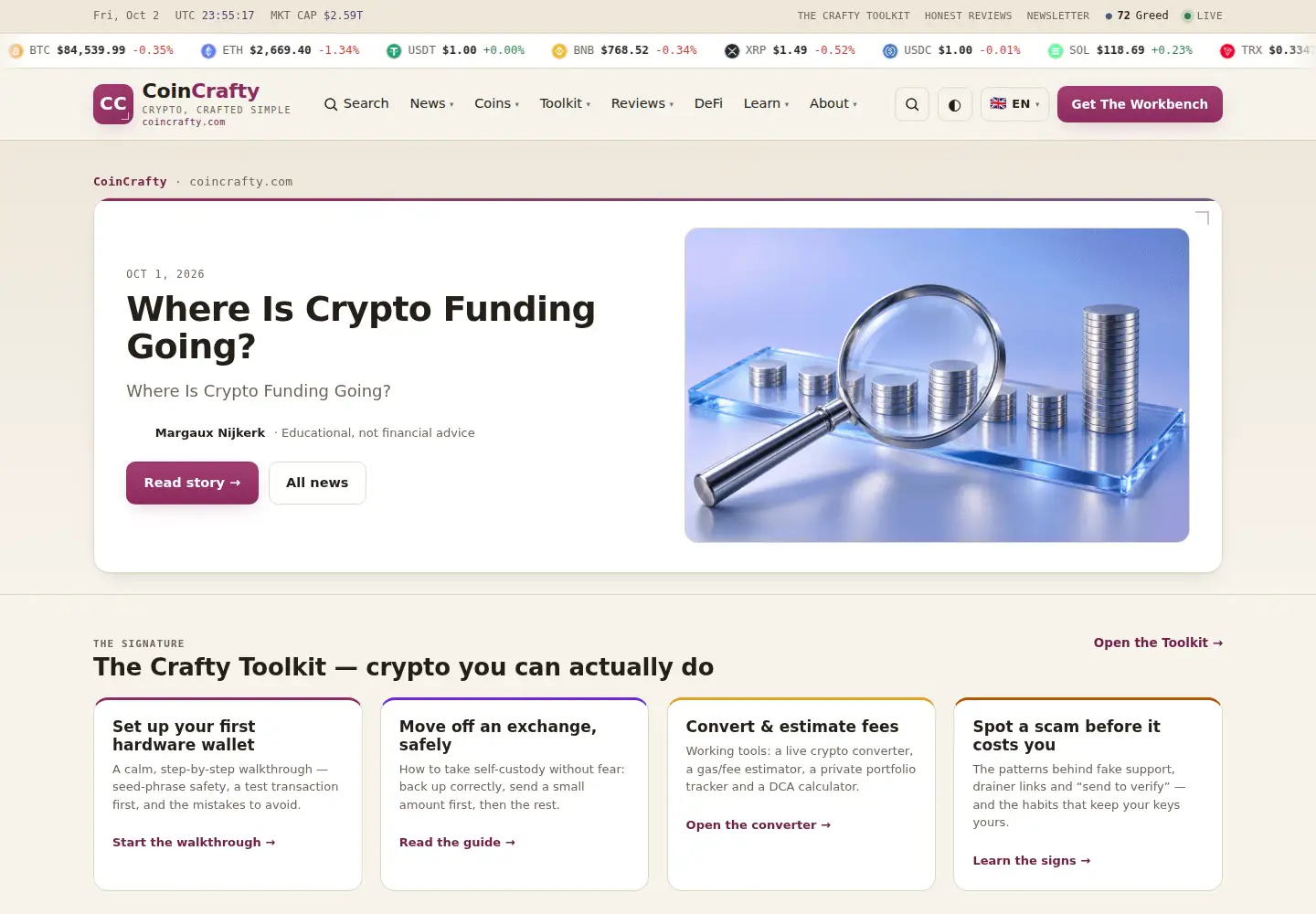 Screenshot of coincrafty.com