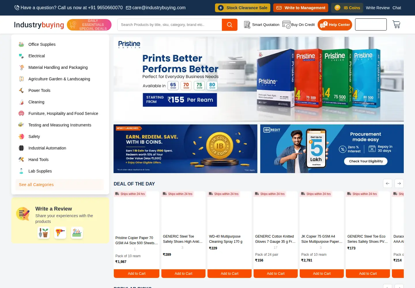 Screenshot of industrybuying.com