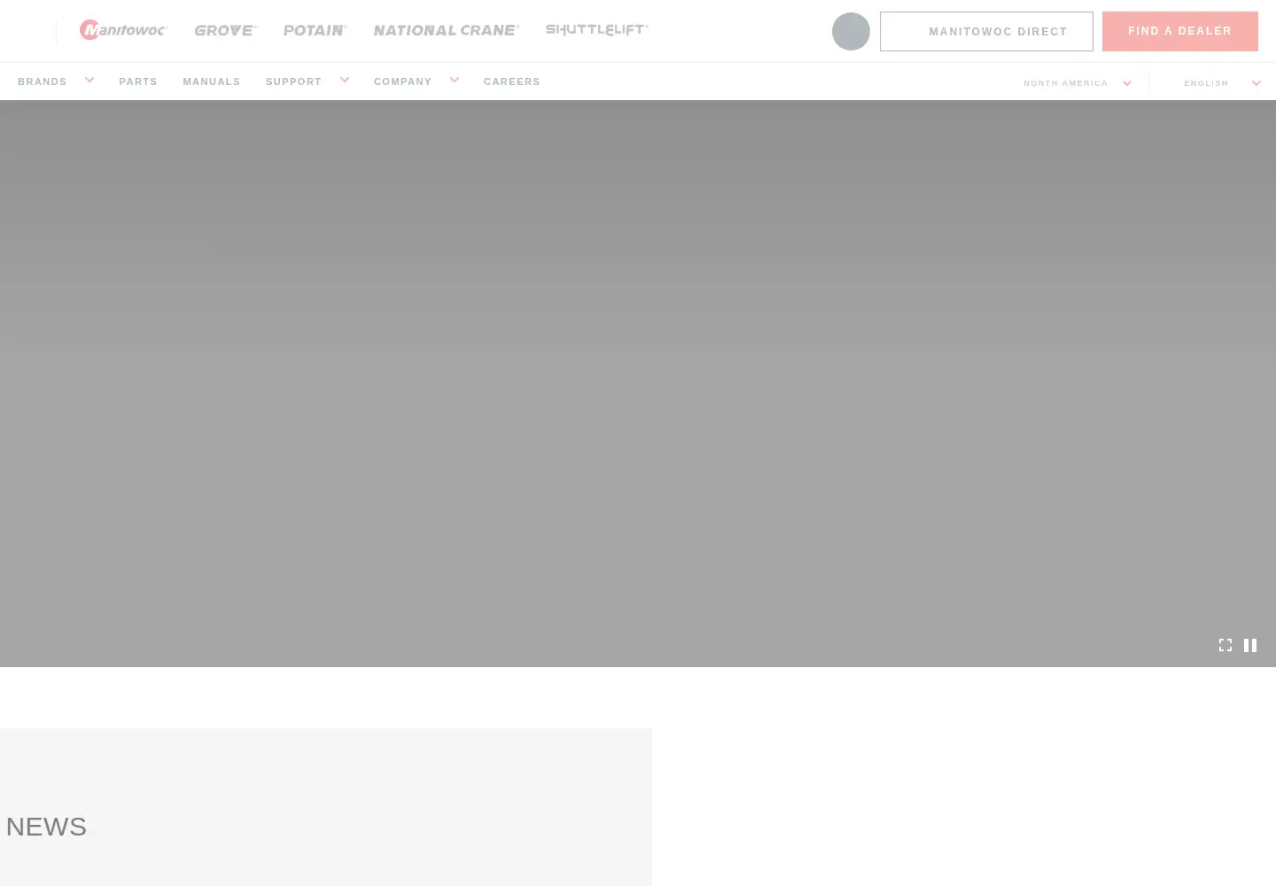 Screenshot of manitowoc.com