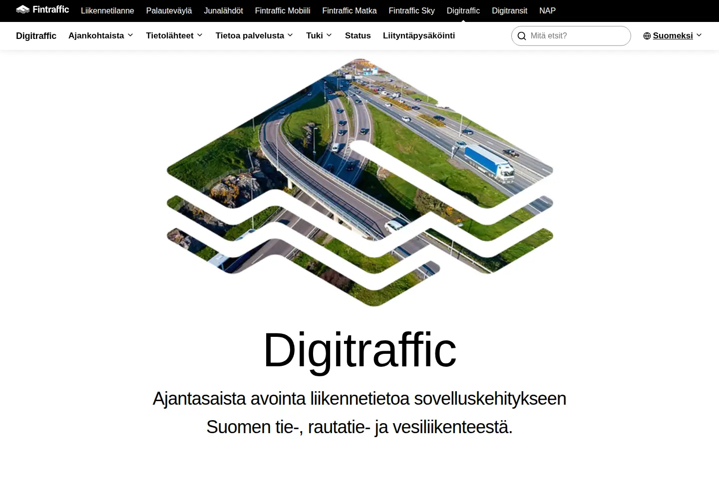 Screenshot of digitraffic.fi