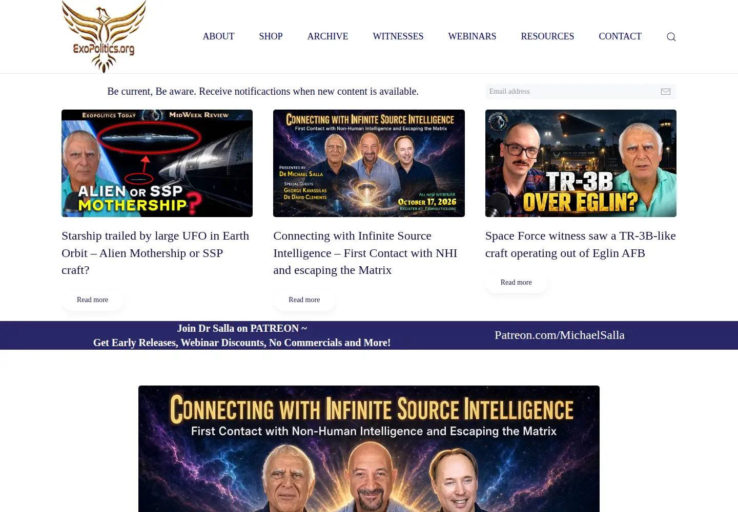 Screenshot of exopolitics.org