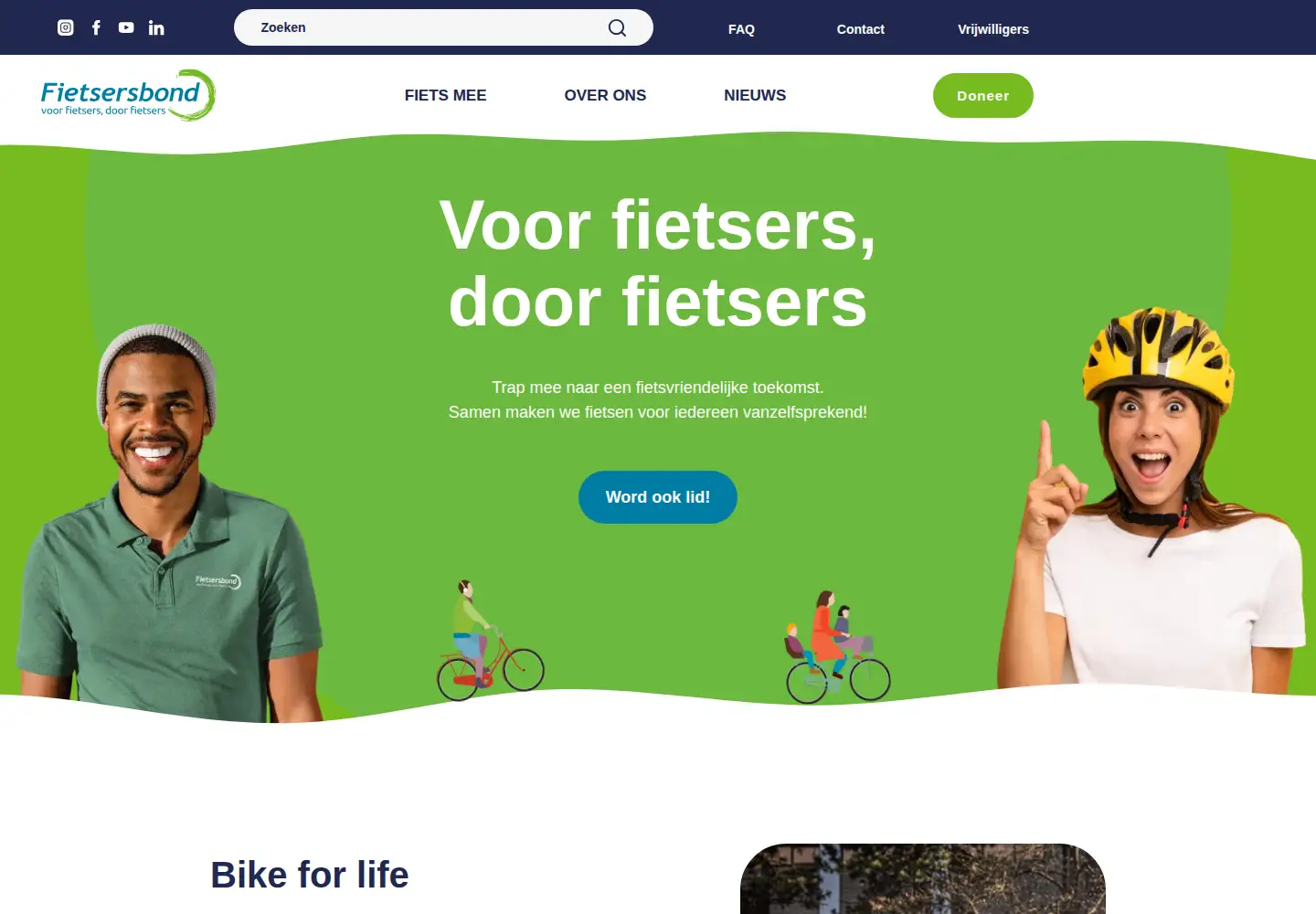 Captured homepage of fietsersbond.be in the current scan