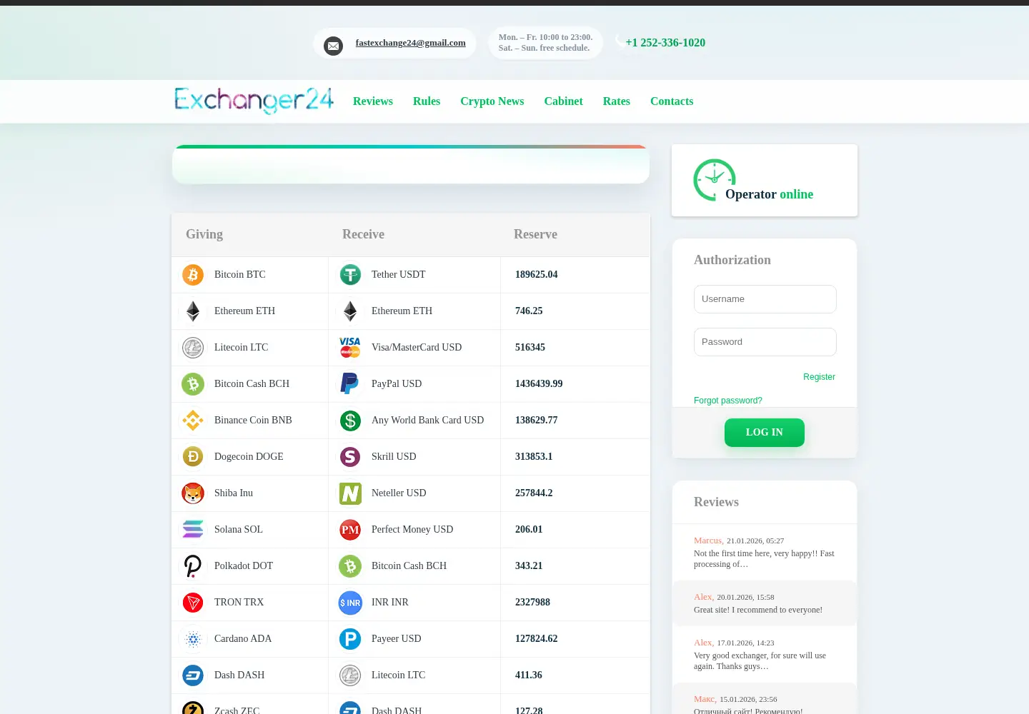 Screenshot of exchanger24.org