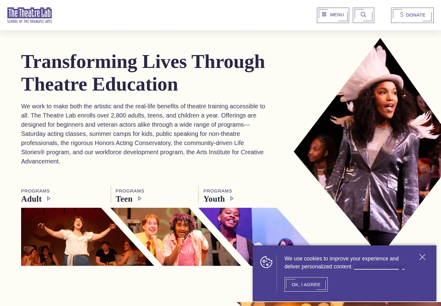 Screenshot of theatrelab.org