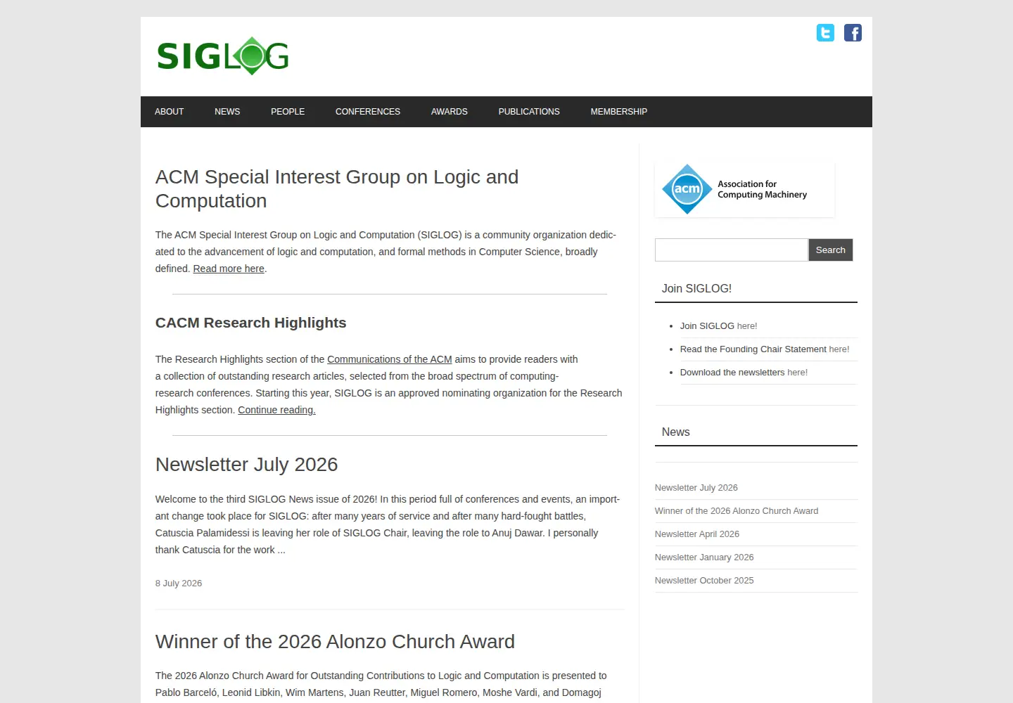Screenshot of siglog.org
