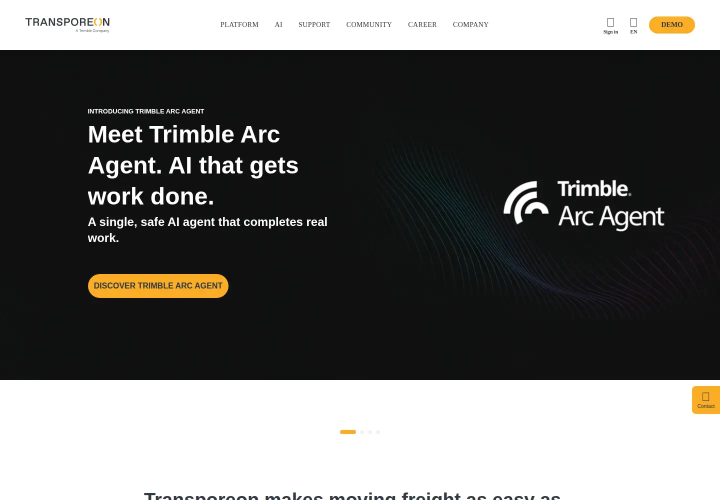 Screenshot of transporeon.com