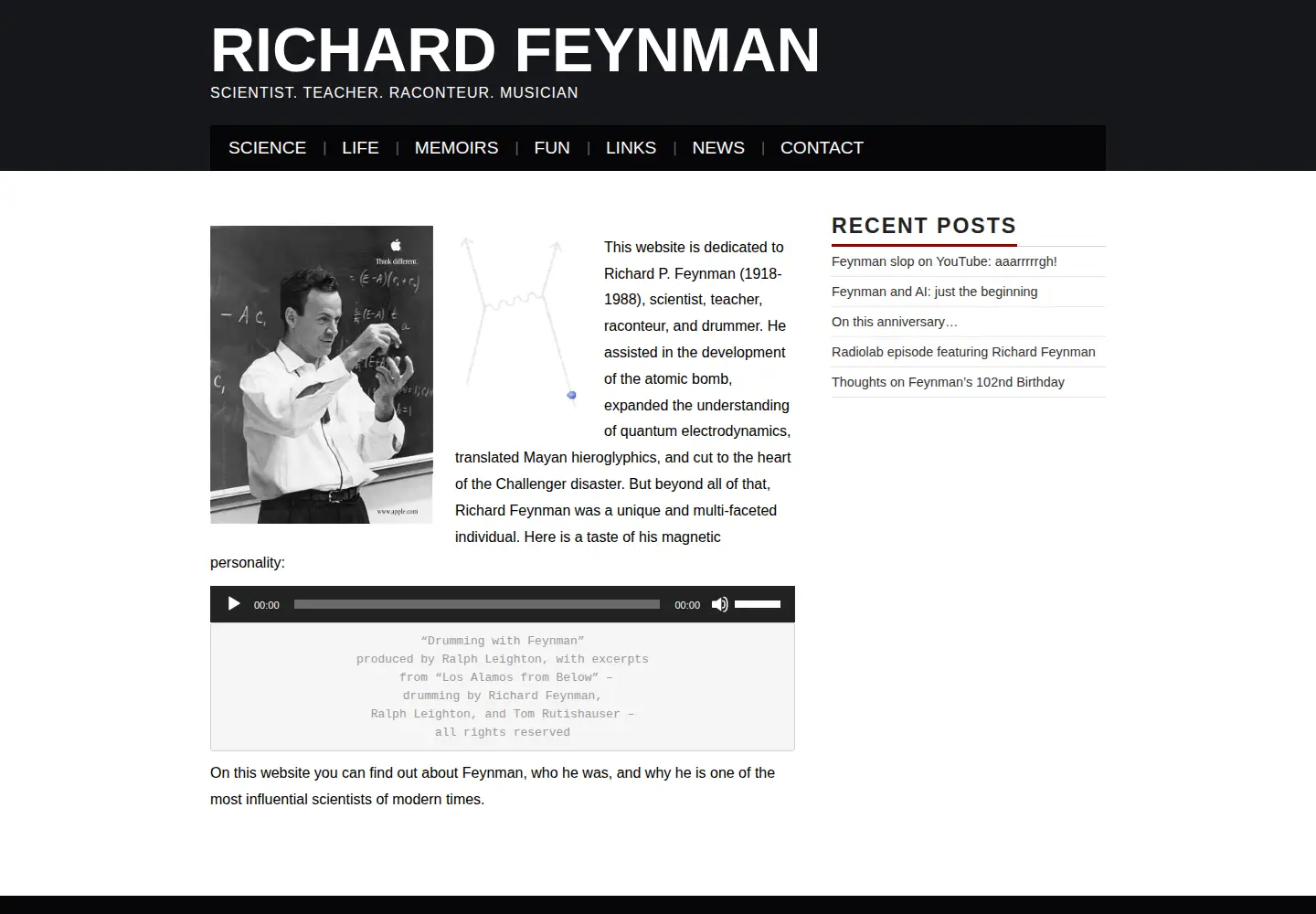 Screenshot of feynman.com