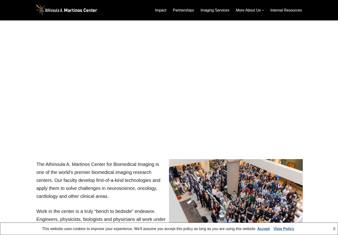 Captured homepage of martinos.org in the current scan