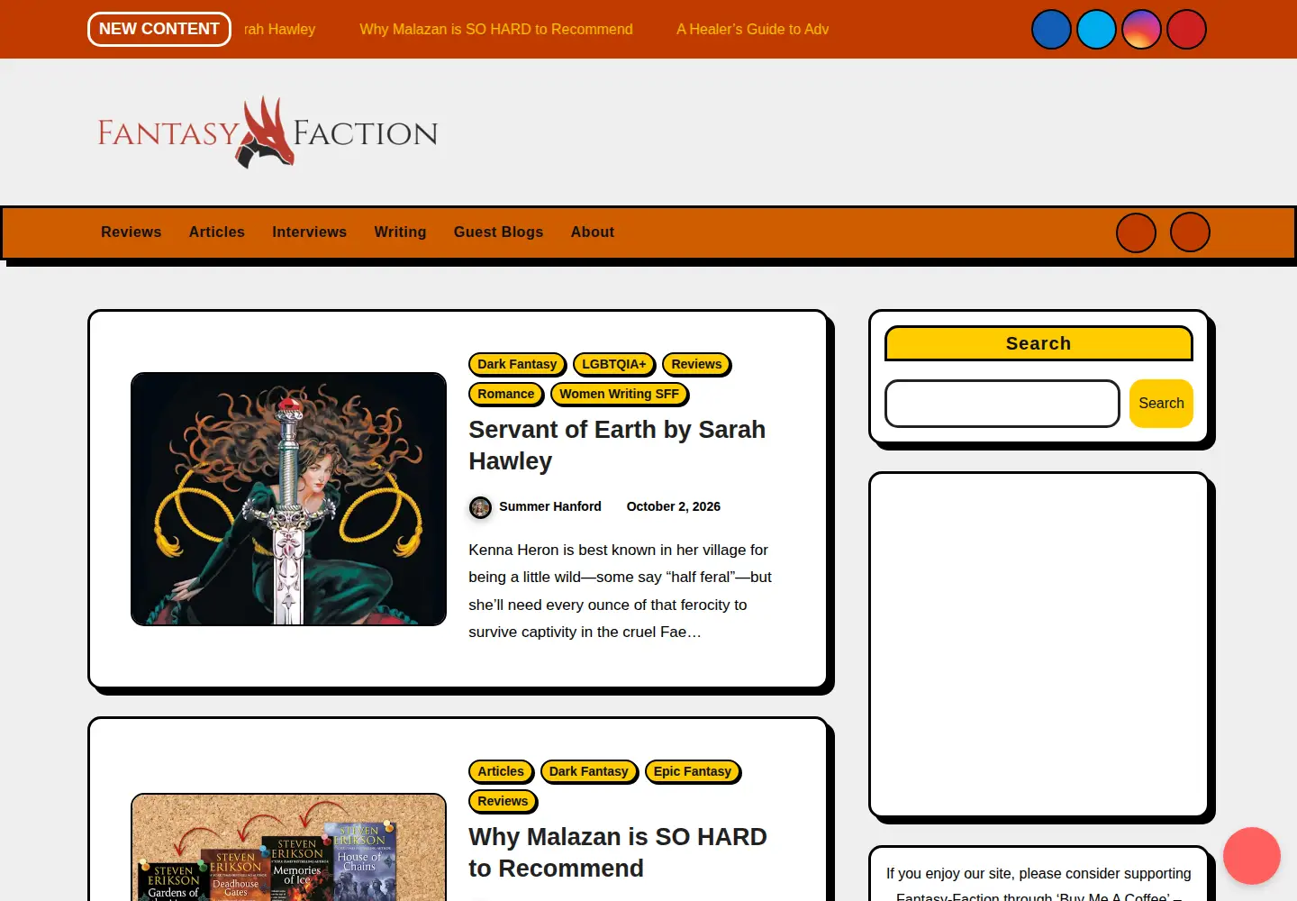 Screenshot of fantasy-faction.com