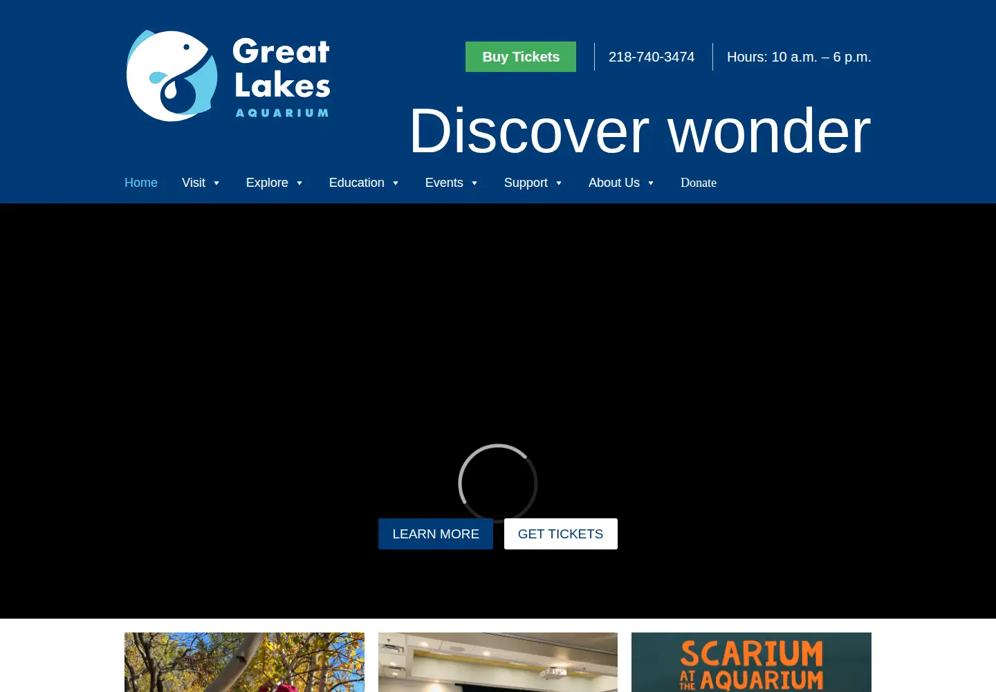 Screenshot of glaquarium.org