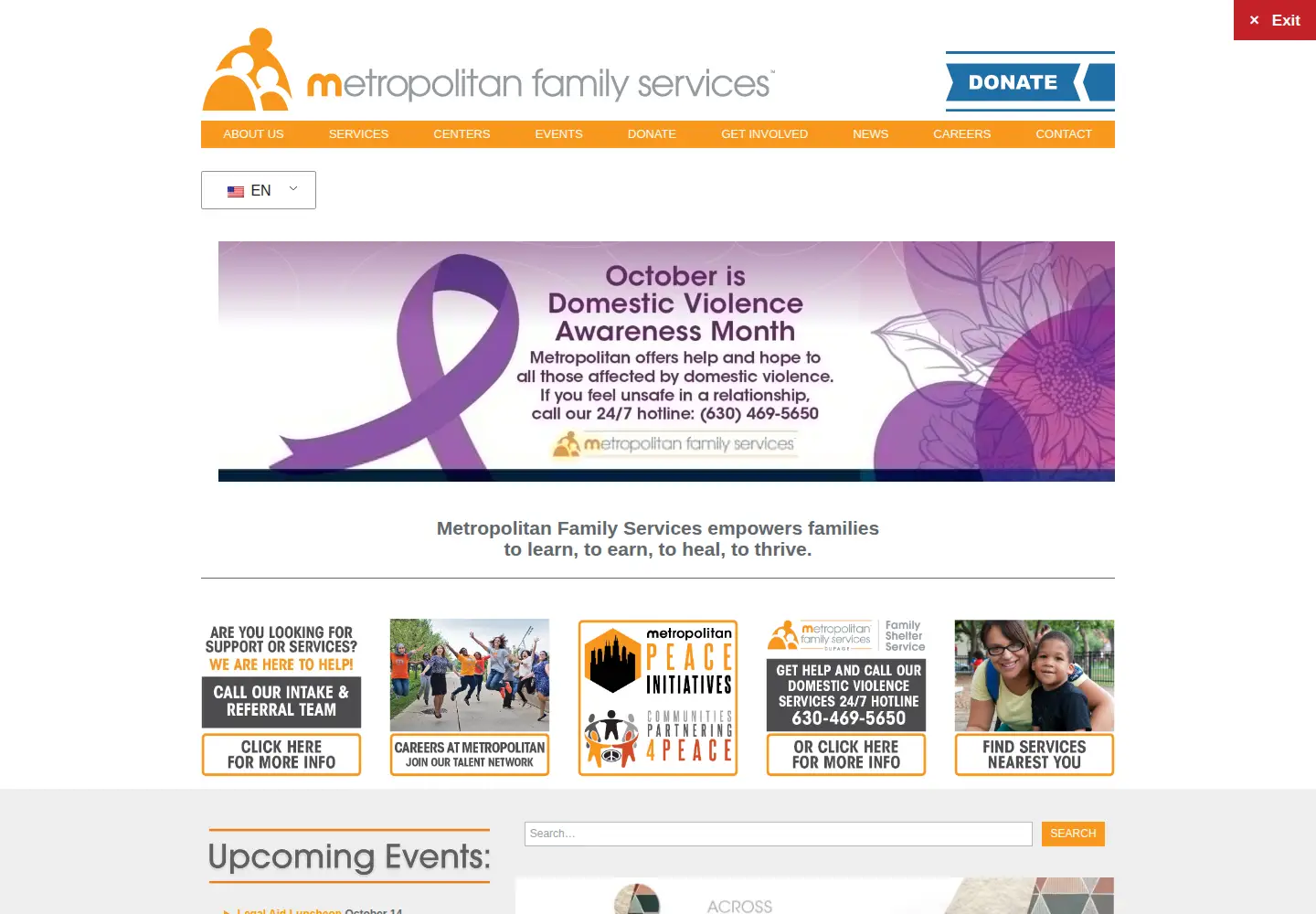 Screenshot of metrofamily.org