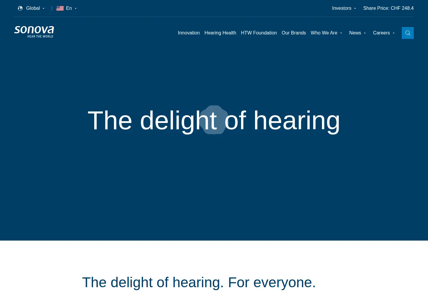 Screenshot of sonova.com