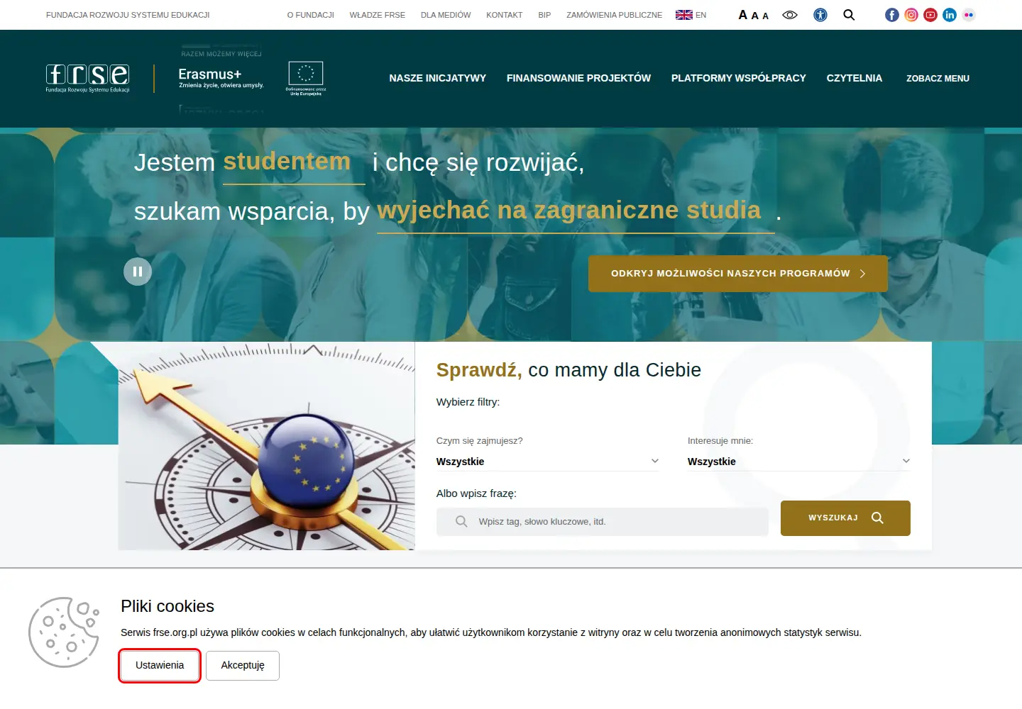 Captured homepage of frse.org.pl in the current scan