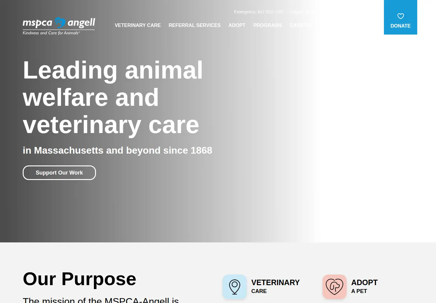 Screenshot of mspca.org