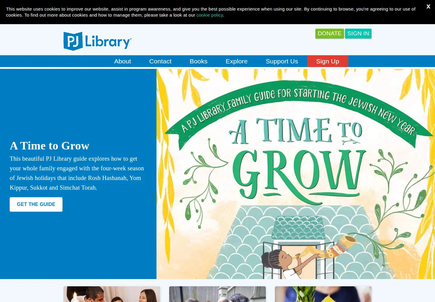 Screenshot of pjlibrary.org