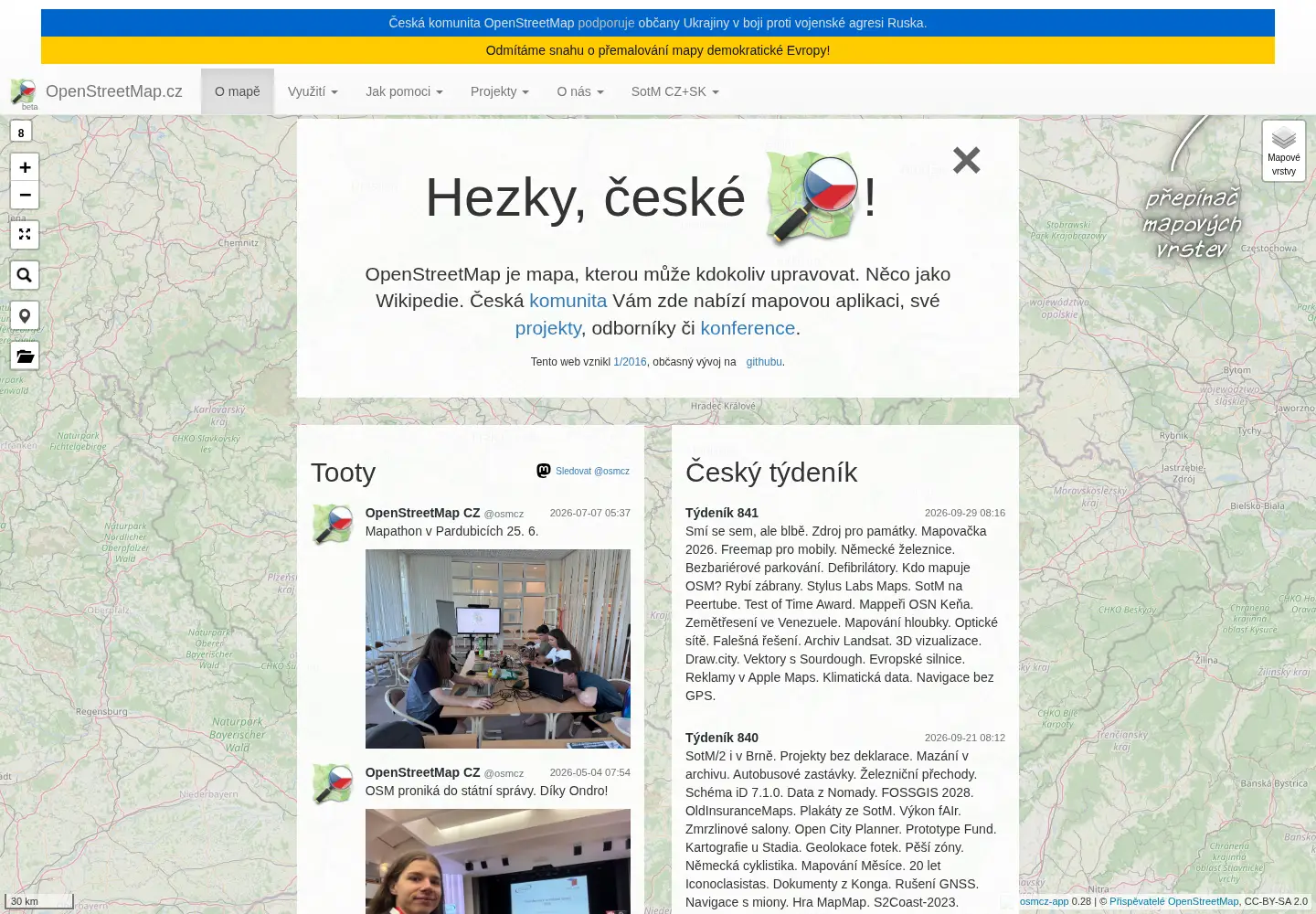 Screenshot of openstreetmap.cz